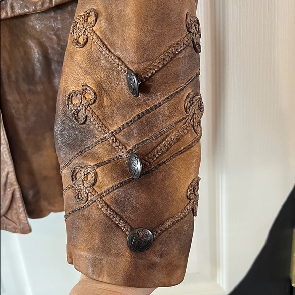 All Saints Distressed Brown Military Jacket - Picture 3 of 9